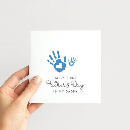 First Fathers Day Card – Personalised Handprint Keepsake For New Dad Gift