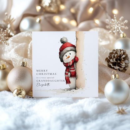 Granddaughter Christmas Card – Personalised With Festive Santa