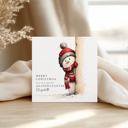 Granddaughter Christmas Card – Personalised With Festive Santa