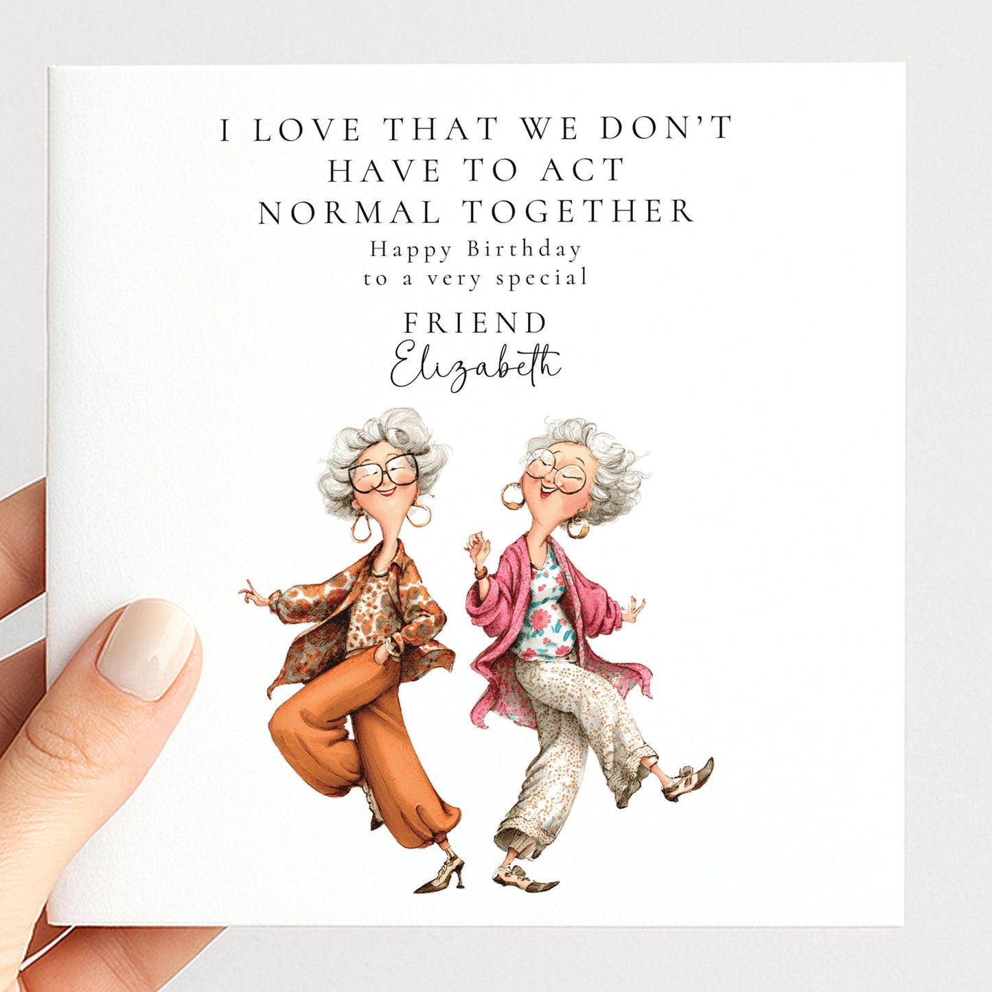 Funny Friend Birthday Card - Personalised Quirky Friendship Greeting With Custom Name