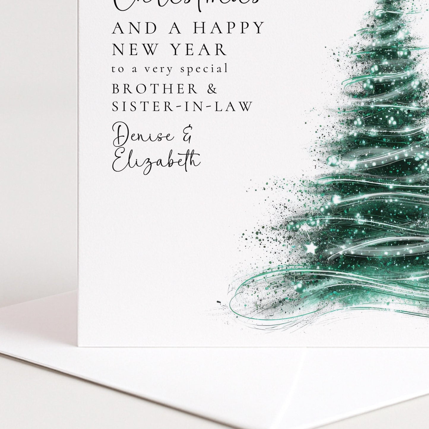 Personalised Christmas Card for Brother and Sister-in-law Christmas Tree Card