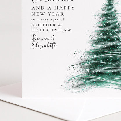 Personalised Christmas Card for Brother and Sister-in-law Christmas Tree Card