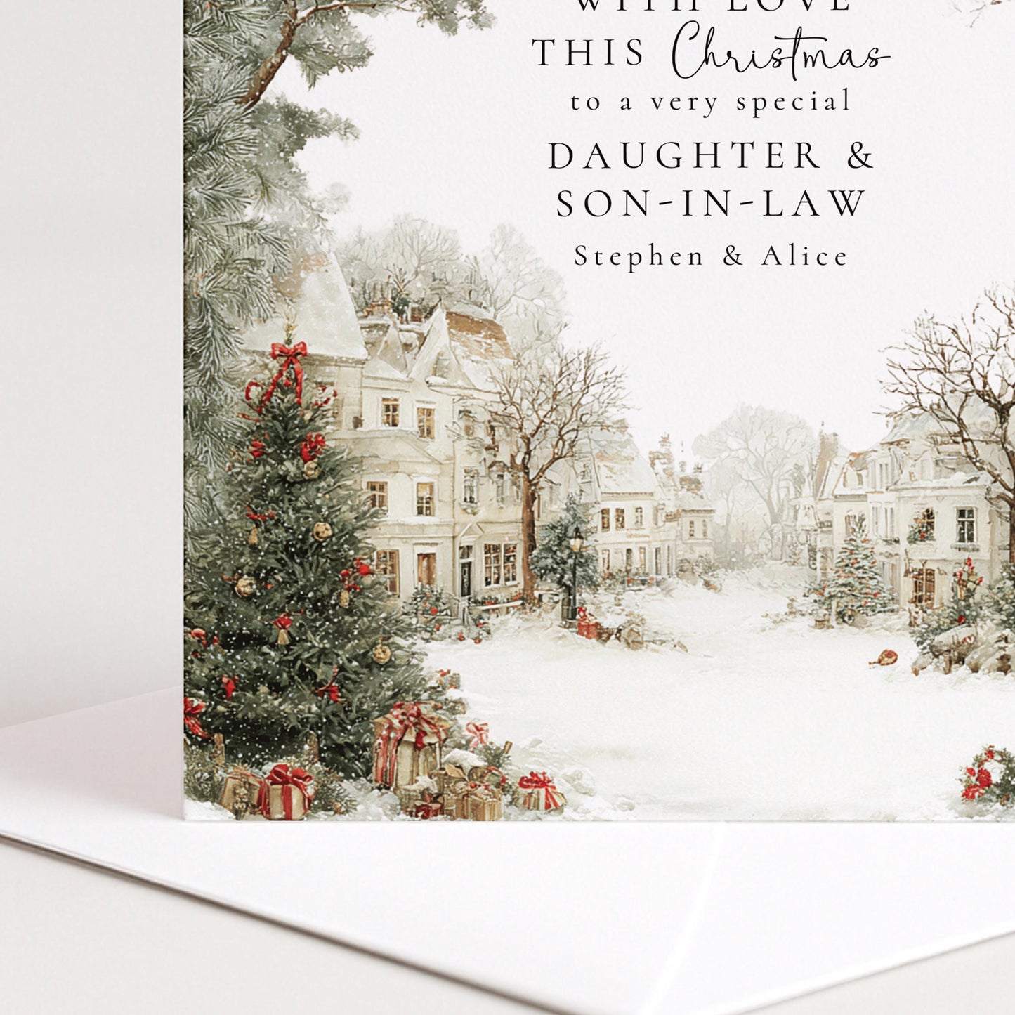 Personalised Christmas Card for Daughter and Son-in-law