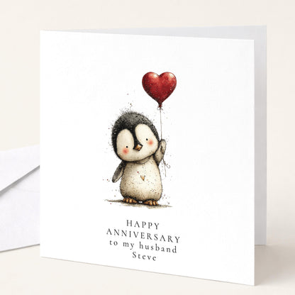 Anniversary Husband Card – Personalised Romantic Husband Greeting Card With Matte Finish