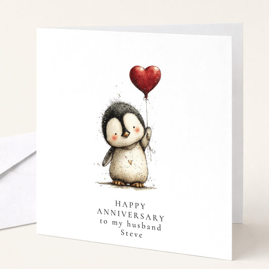 Anniversary Husband Card – Personalised Romantic Husband Greeting Card With Matte Finish