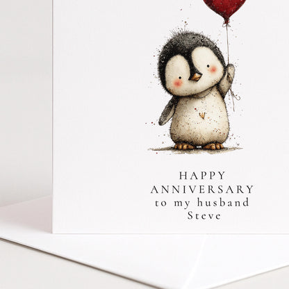 Anniversary Husband Card – Personalised Romantic Husband Greeting Card With Matte Finish