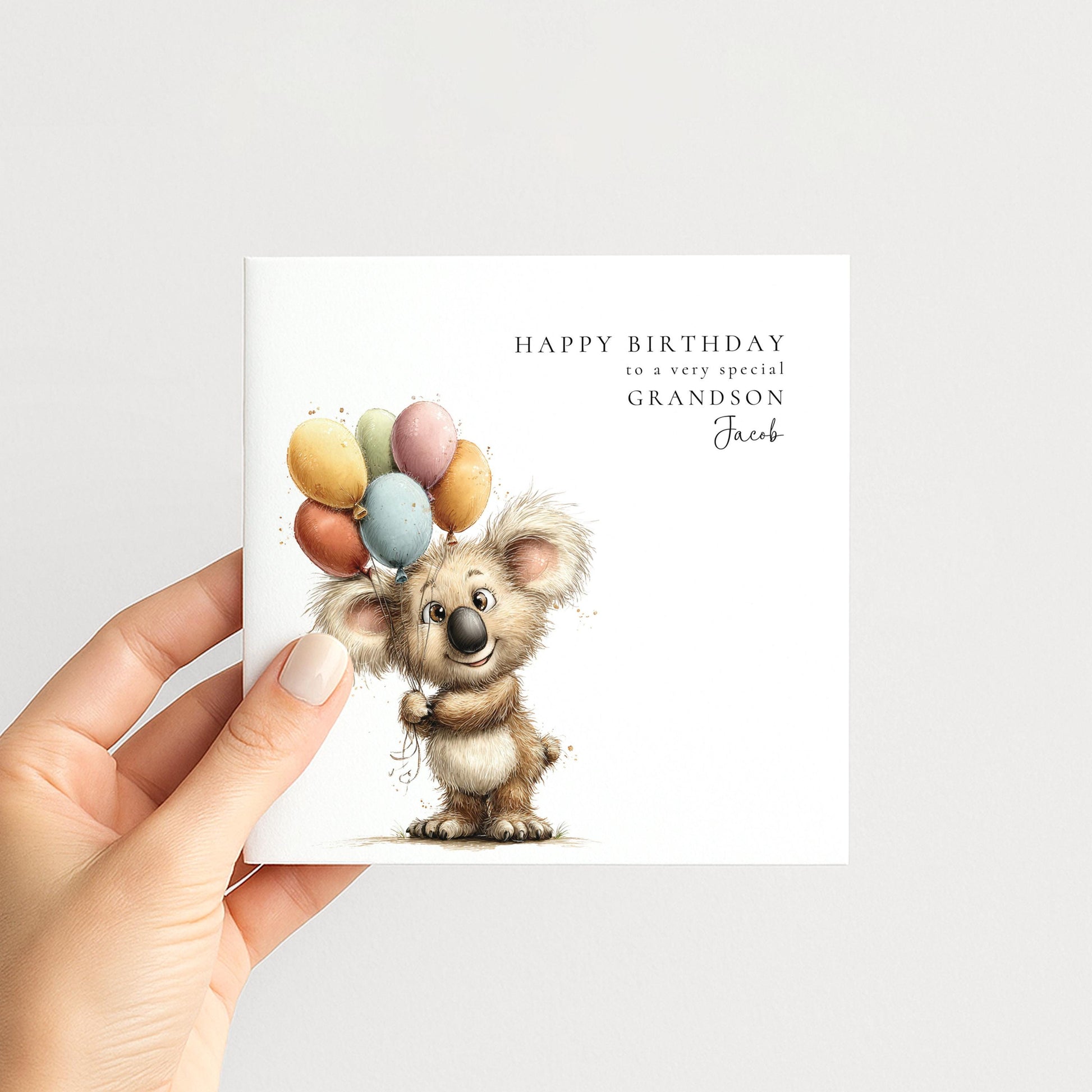 Personalised Grandson Birthday Card – Customised Matte Finish Greeting Card With Envelope