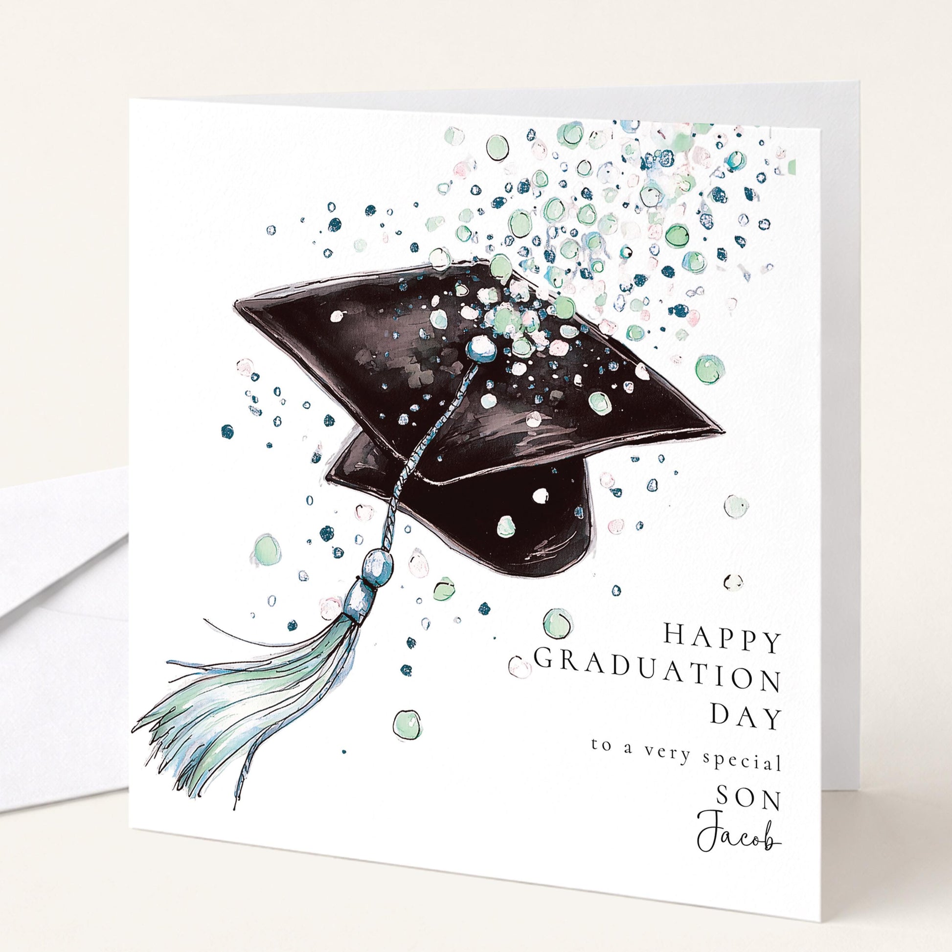 Son Graduation Card - Personalised Keepsake With Congratulations Graduation Message