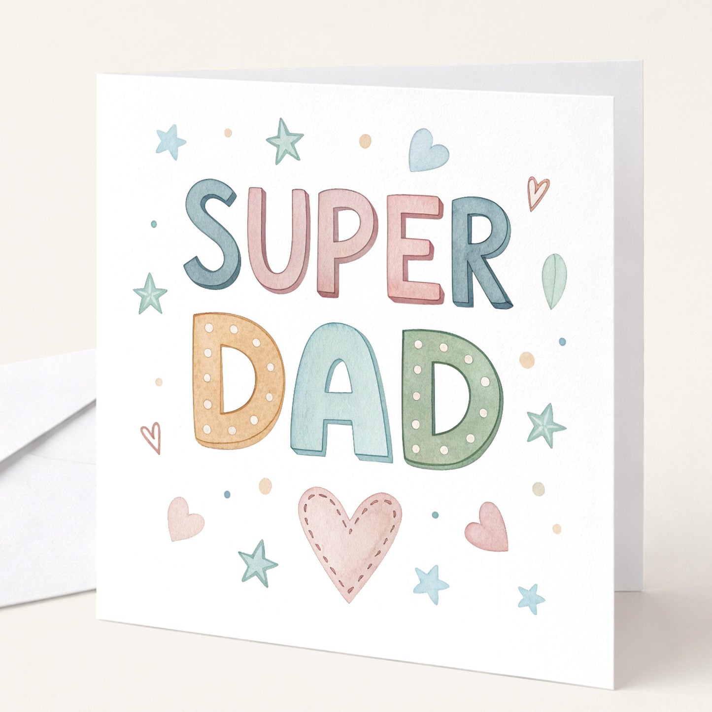 Super Dad Card – Colourful Father's Day Greeting Card With Matte Finish