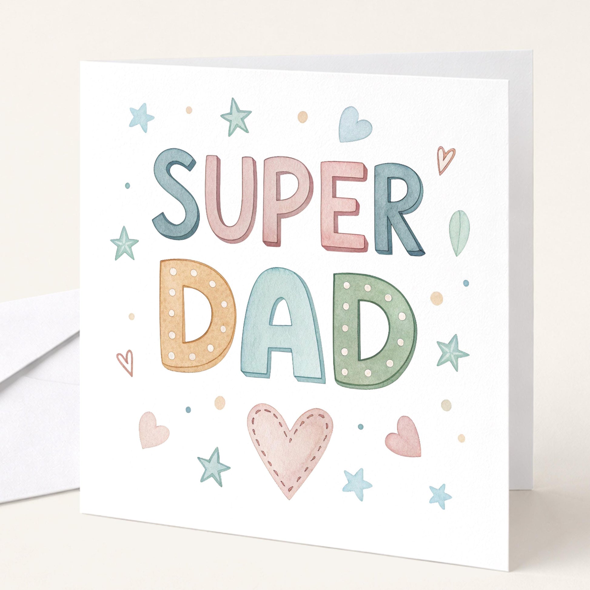Super Dad Card – Colourful Father's Day Greeting Card With Matte Finish