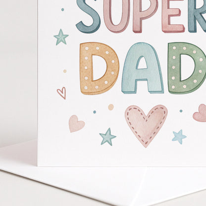 Super Dad Card – Colourful Father's Day Greeting Card With Matte Finish