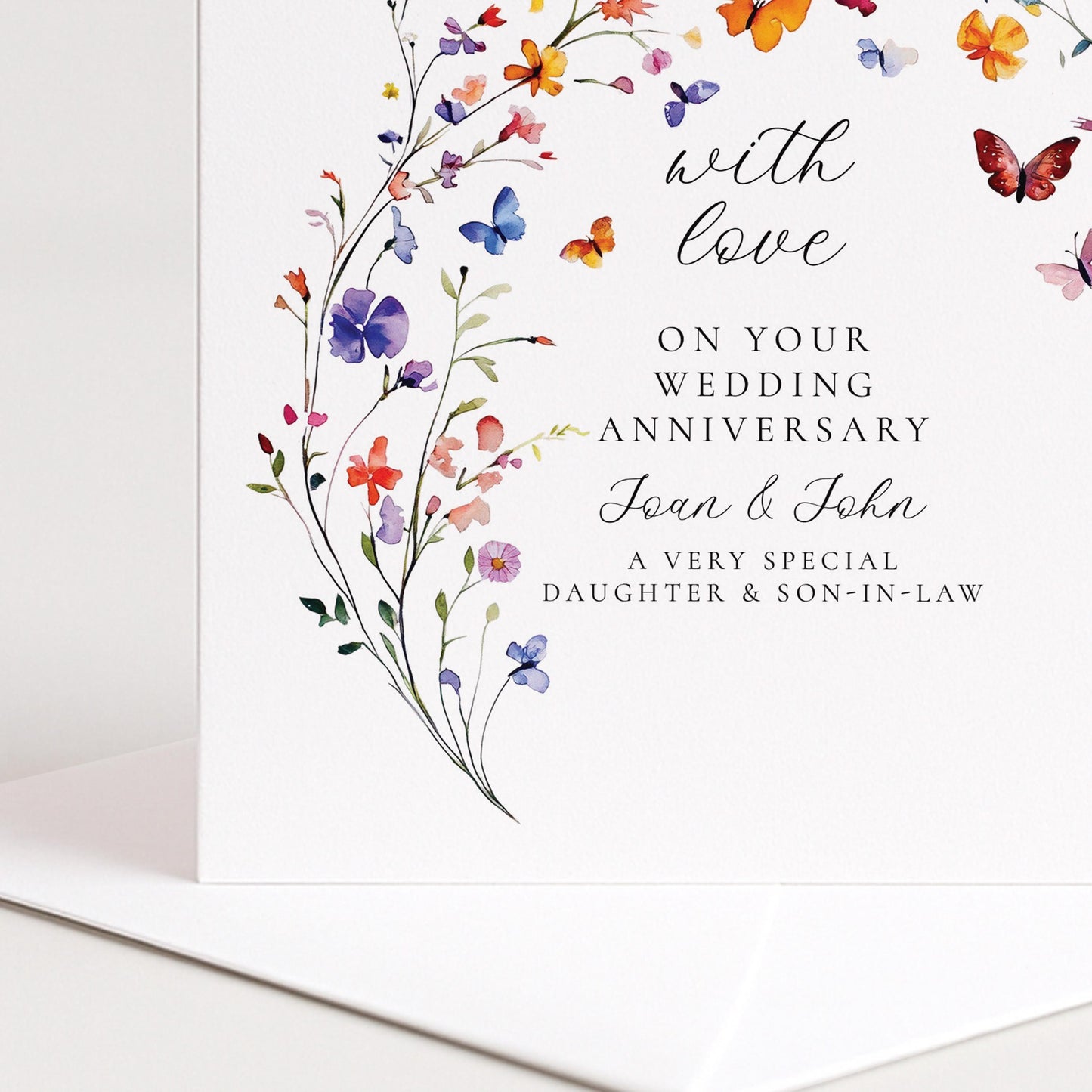 Daughter and Son In Law Card Personalised Wedding Anniversary
