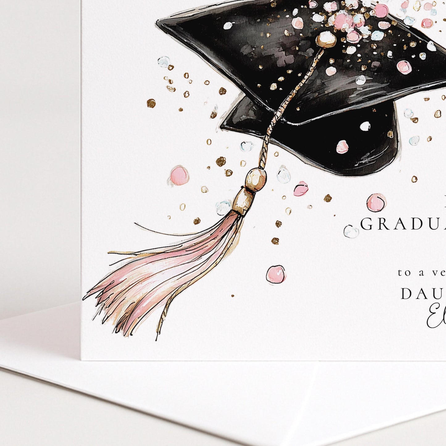 Graduation Card Personalised Daughter: Elegant Cap Design