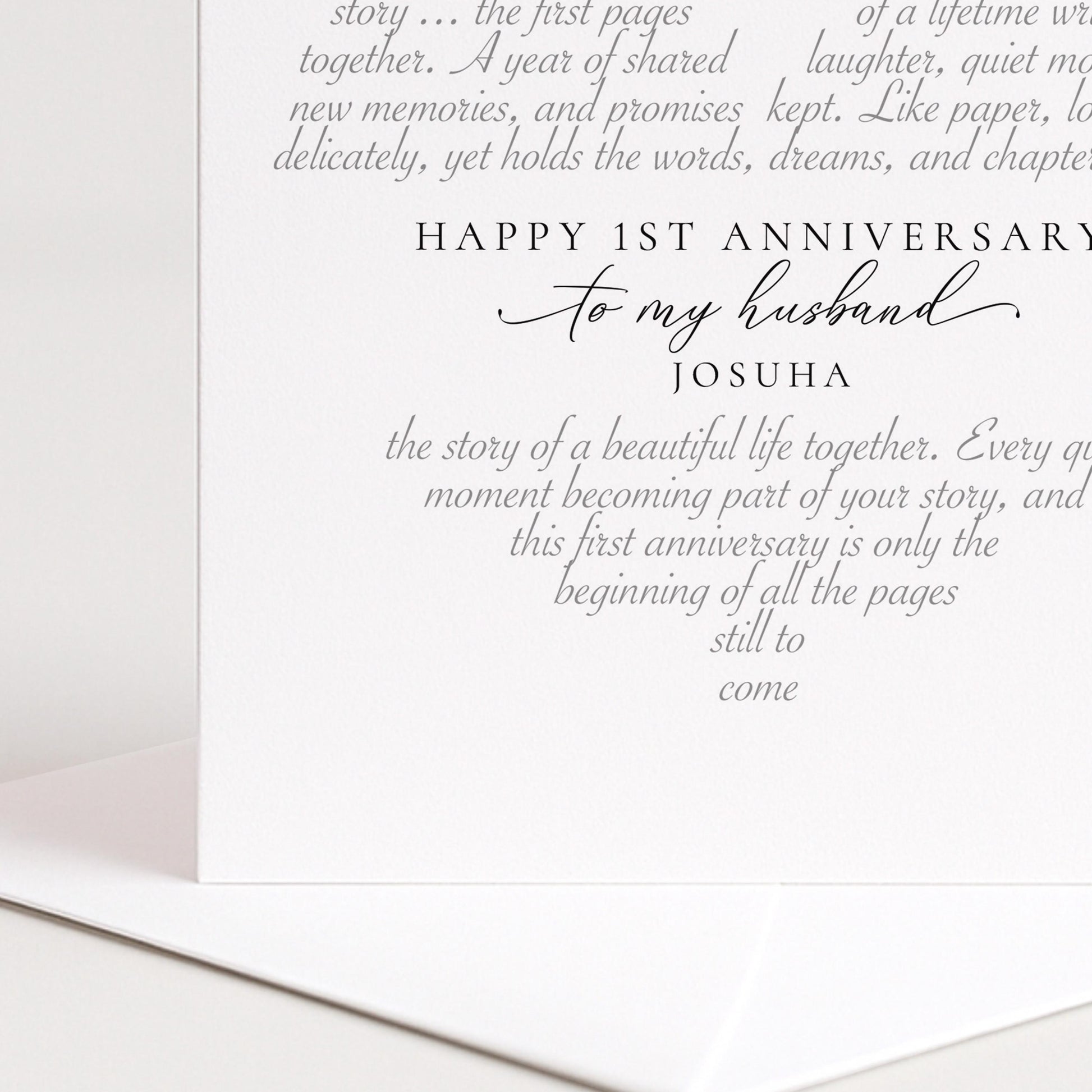 Personalised 1st Anniversary Card Husband, First Anniversary Card Him, Paper Anniversary Card, One Year Wedding Anniversary Card for Husband