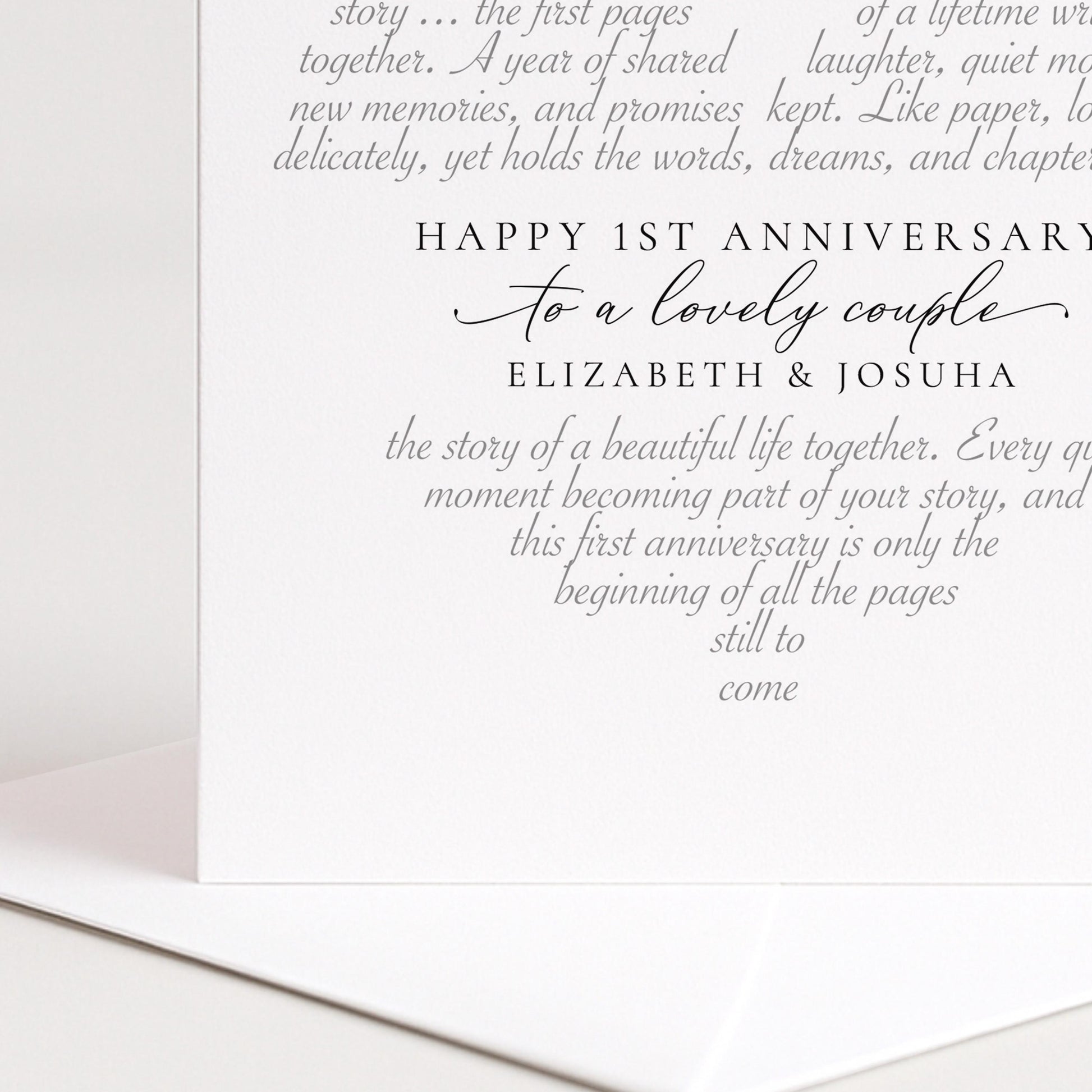 Personalised 1st Anniversary Card Couple, First Anniversary Card for Them, Paper Anniversary Card, One Year Wedding Anniversary Card