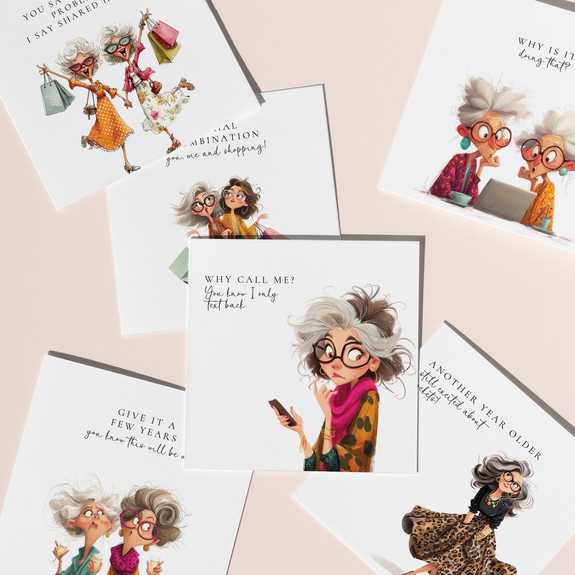 Funny Women Card Pack | 6 Witty Friend Cards