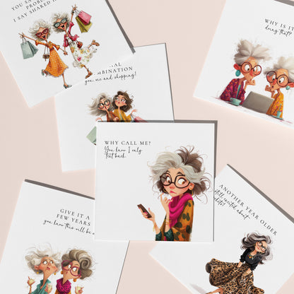 Funny Women Card Pack | 6 Witty Friend Cards