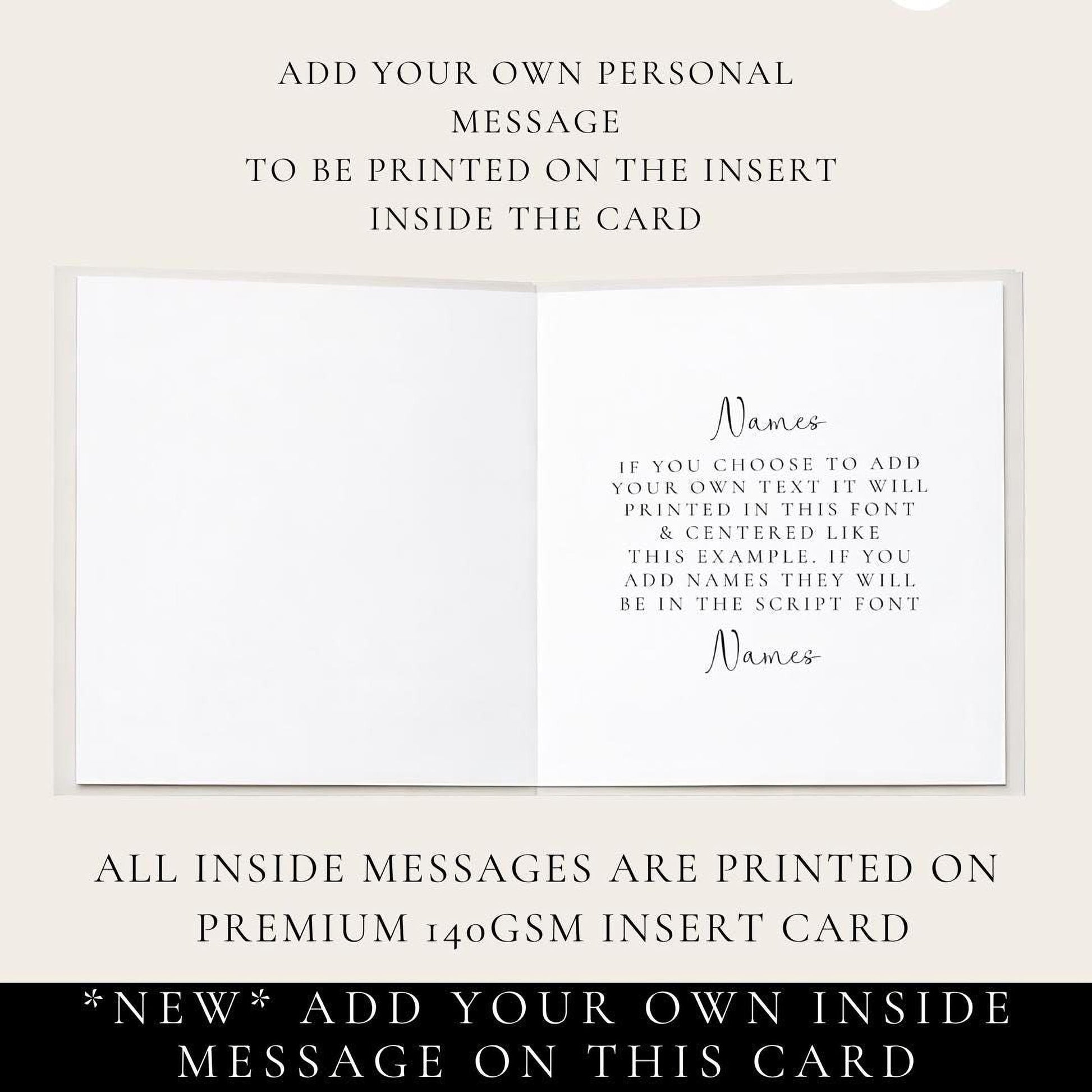The image is a blank card with instructions for adding personal messages.