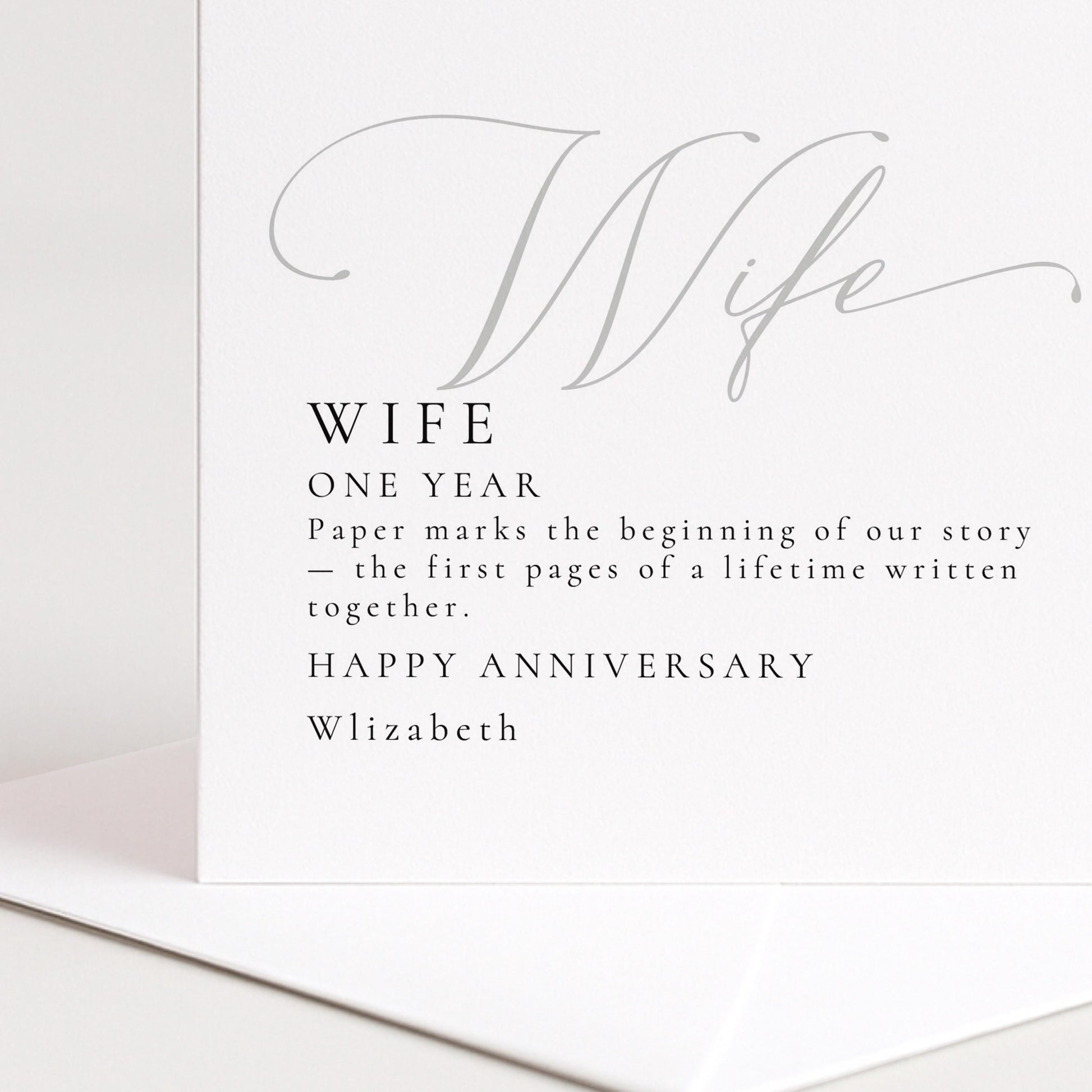 The image is a greeting card celebrating a happy anniversary.