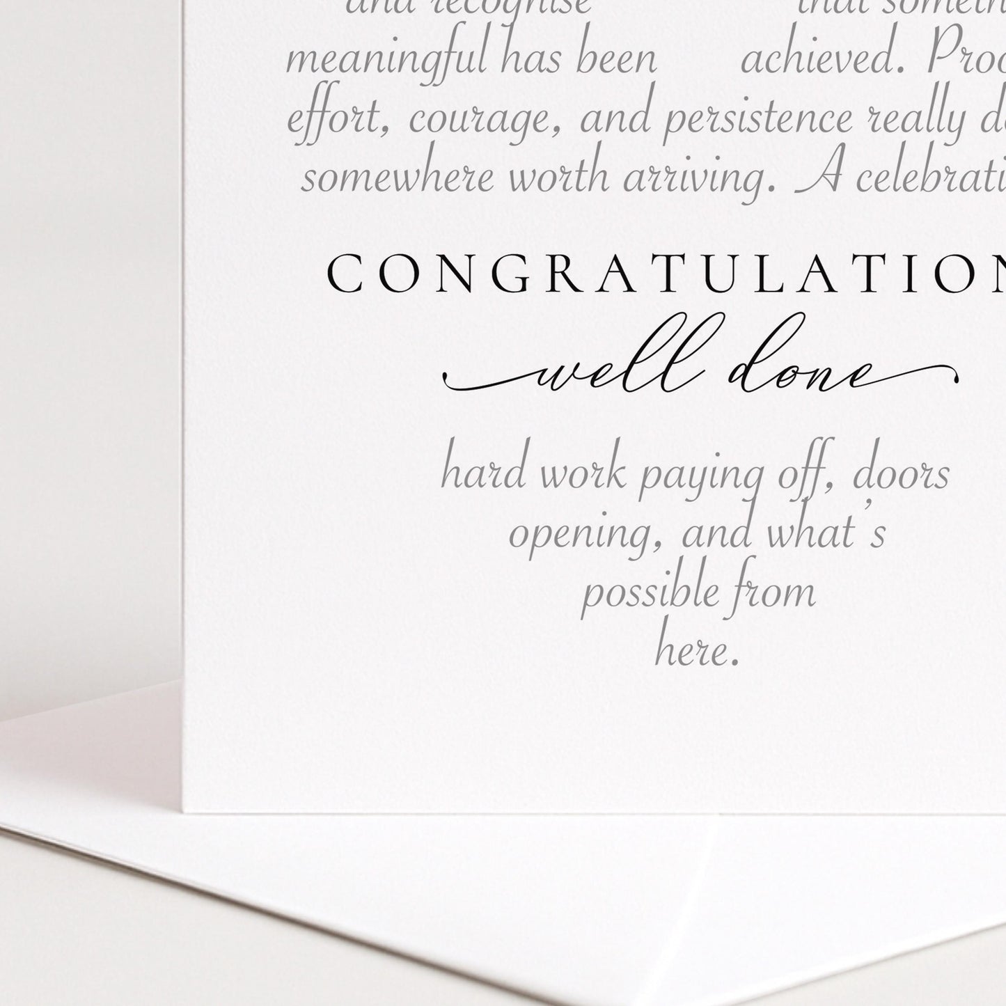 Congratulations Well Done Card, Heart Word Art Congrats Card, Achievement Card, Graduation Congratulations Card, Well Done Greeting Card