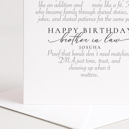 Brother In Law Birthday Card, Happy Birthday Brother In Law Greeting Card, Heart Word Art Card for Him, Thoughtful Brother In Law Card