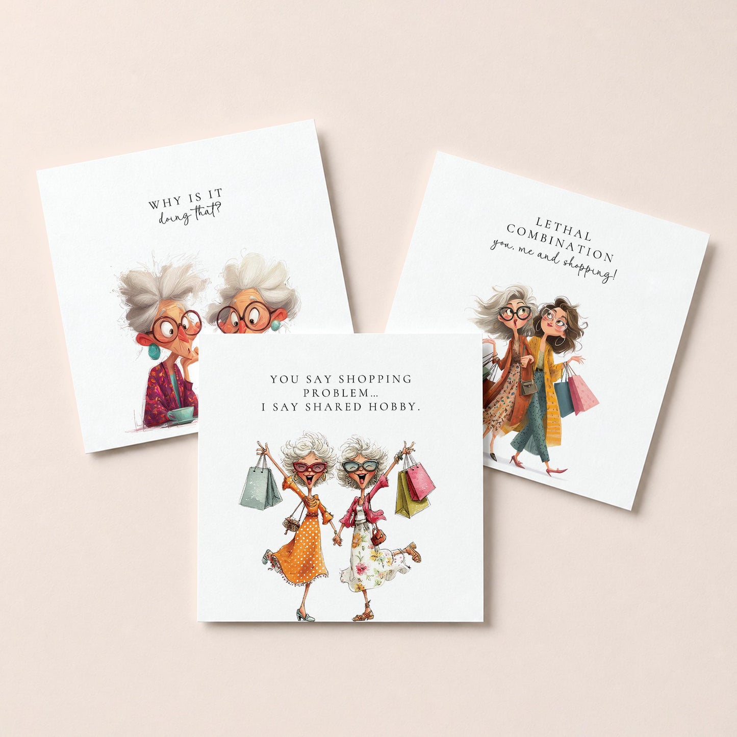 Funny Women Card Pack | 6 Witty Friend Cards