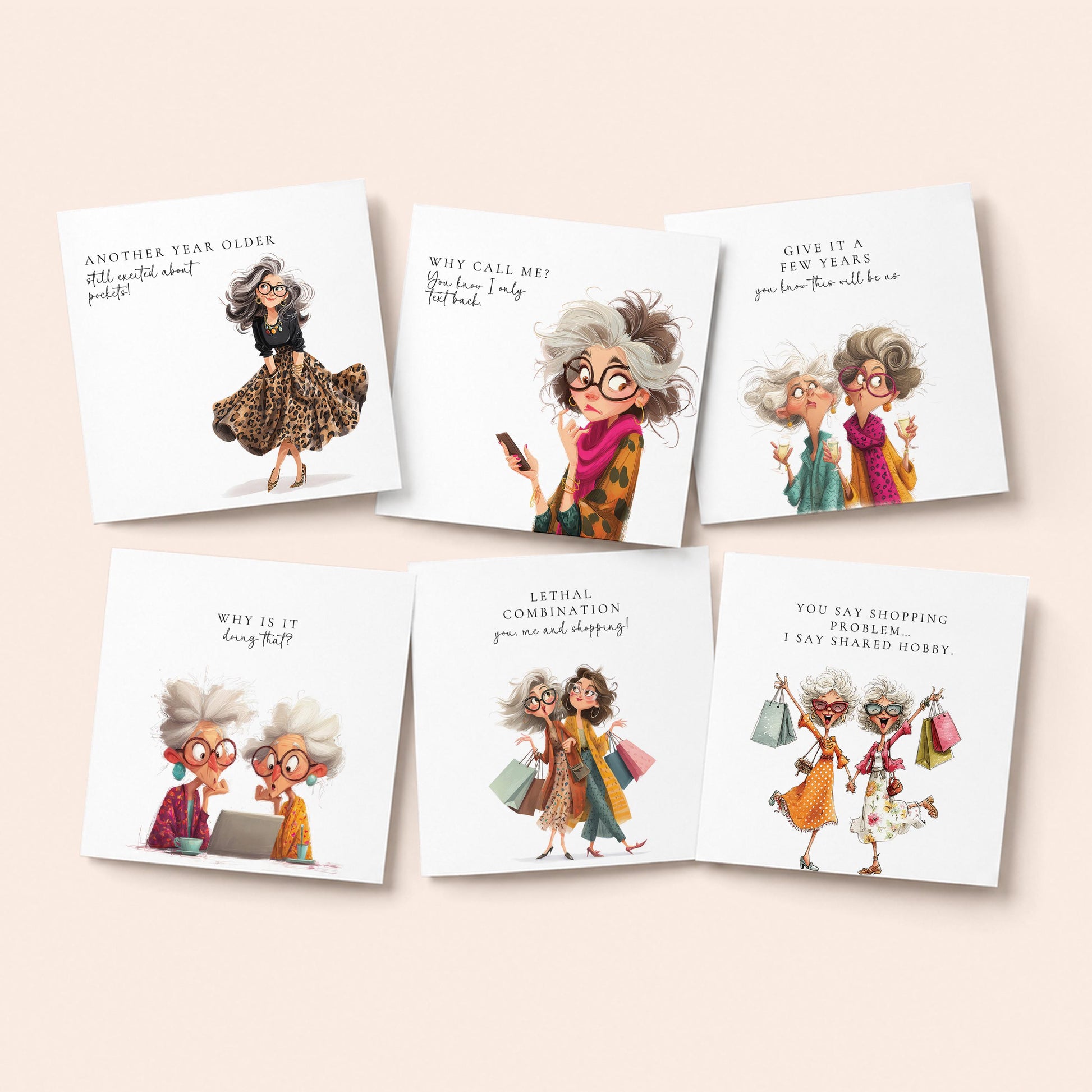 Funny Women Card Pack | 6 Witty Friend Cards