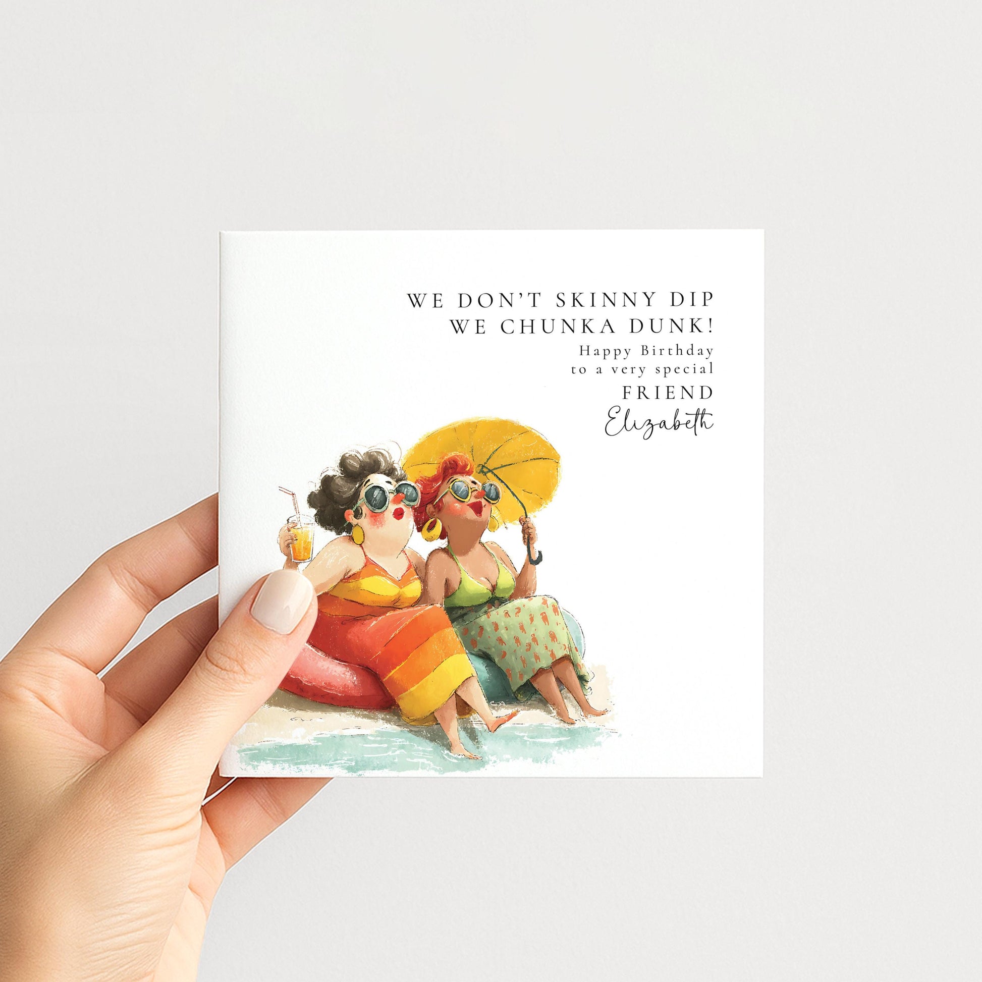 Funny Birthday Card Best Friend, Chunka Dunk Personalised Friend Birthday Card, Humorous Card for Her, Witty Best Friend Birthday Card