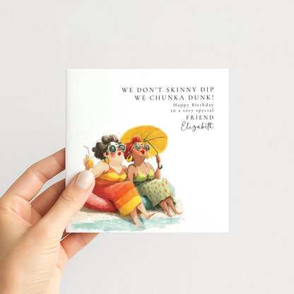 Funny Birthday Card Best Friend, Chunka Dunk Personalised Friend Birthday Card, Humorous Card for Her, Witty Best Friend Birthday Card