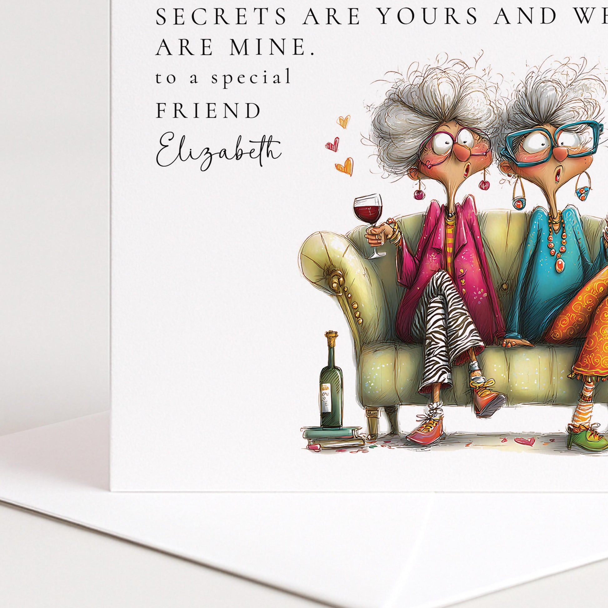 Funny Birthday Card Best Friend, Been Friends So Long Personalised Card, Shared Secrets Friend Card, Humorous Older Ladies Birthday Card