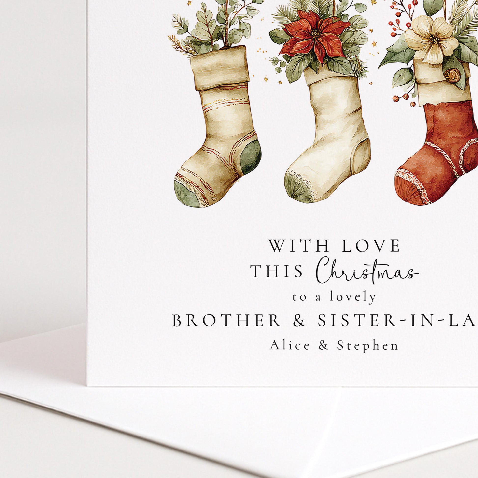 Christmas Card for Brother & Sister-in-Law — Bauble Design