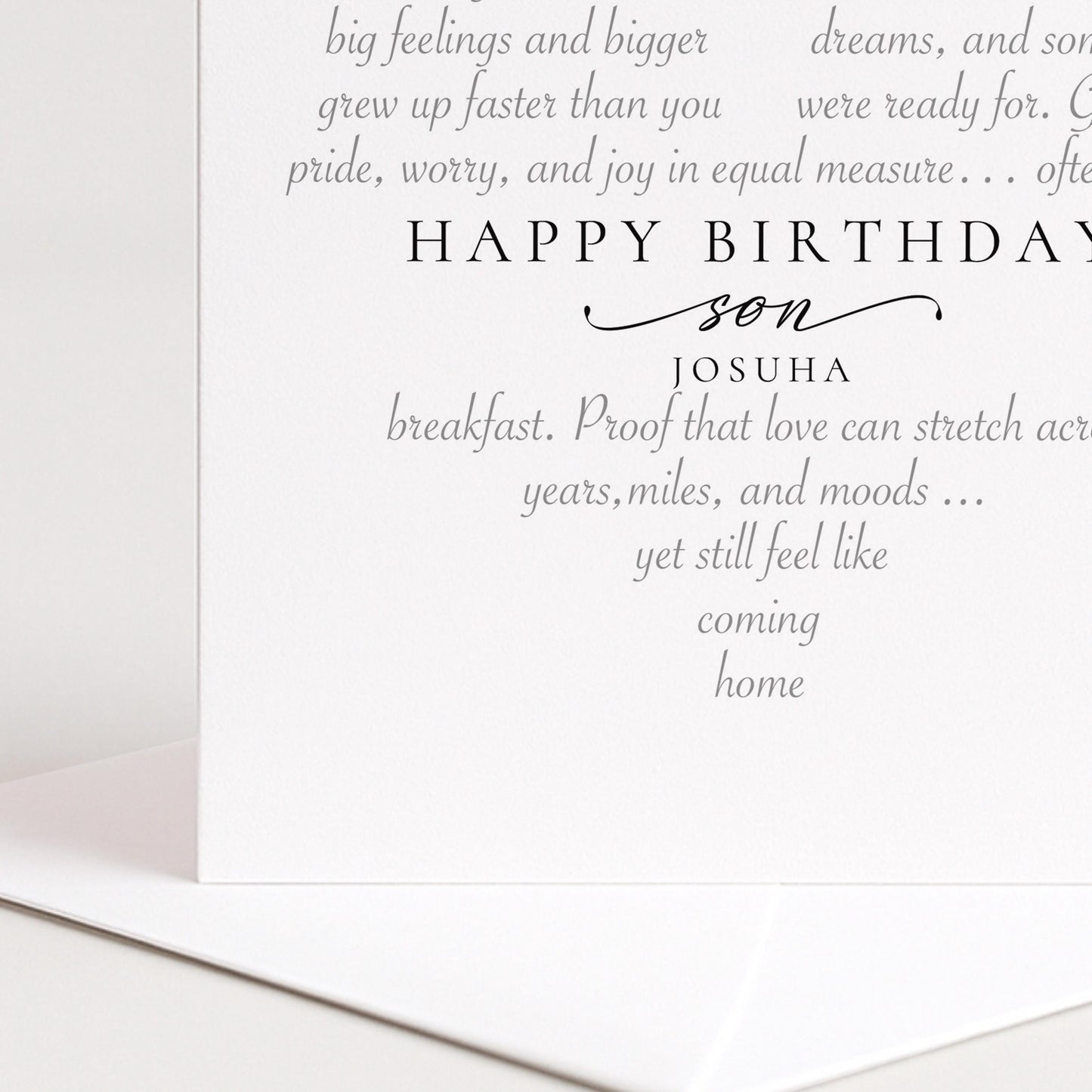 Personalised Birthday Card Son, Happy Birthday Son Heart Word Art Card, Sentimental Son Birthday Card From Mum Dad, Special Son Card