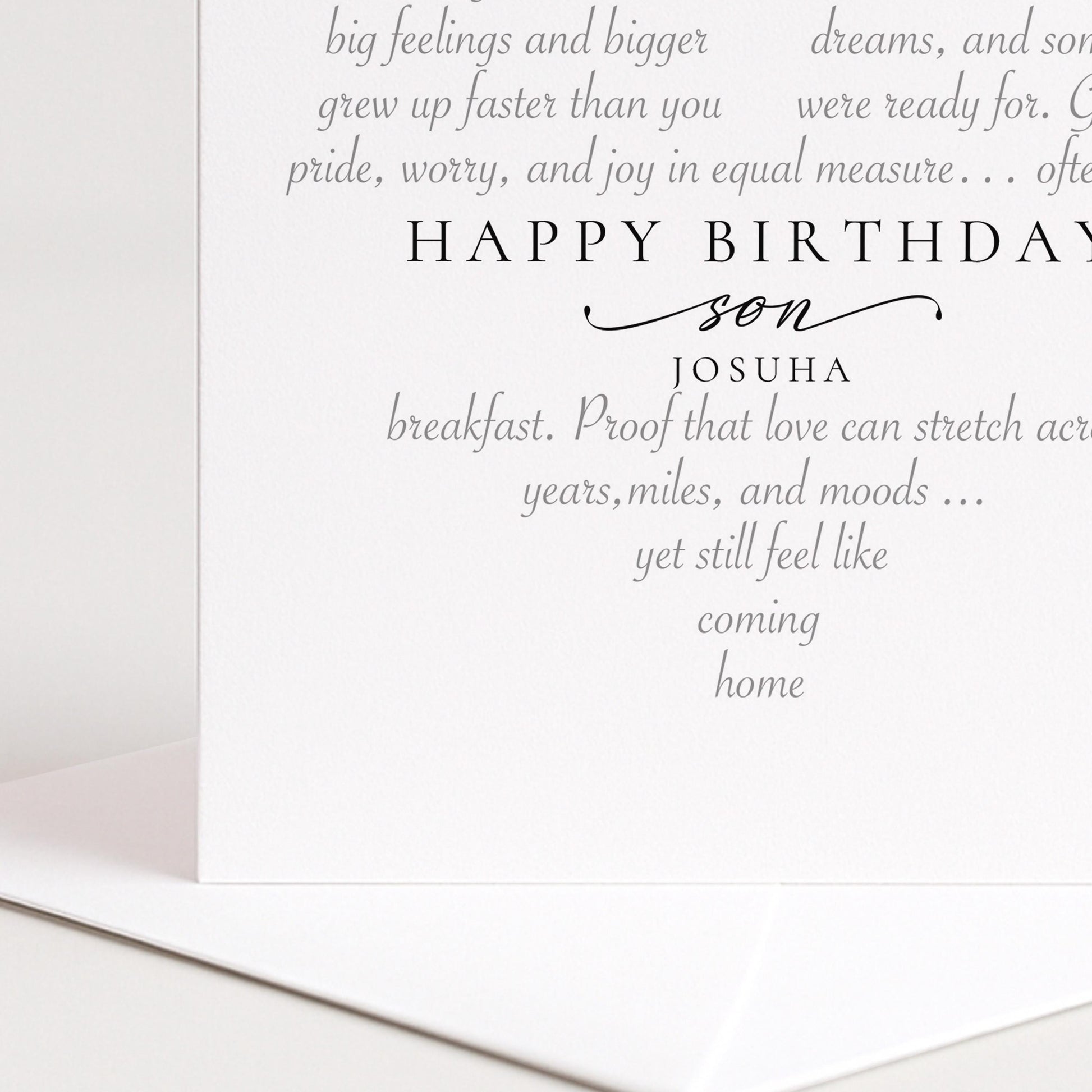 Personalised Birthday Card Son, Happy Birthday Son Heart Word Art Card, Sentimental Son Birthday Card From Mum Dad, Special Son Card