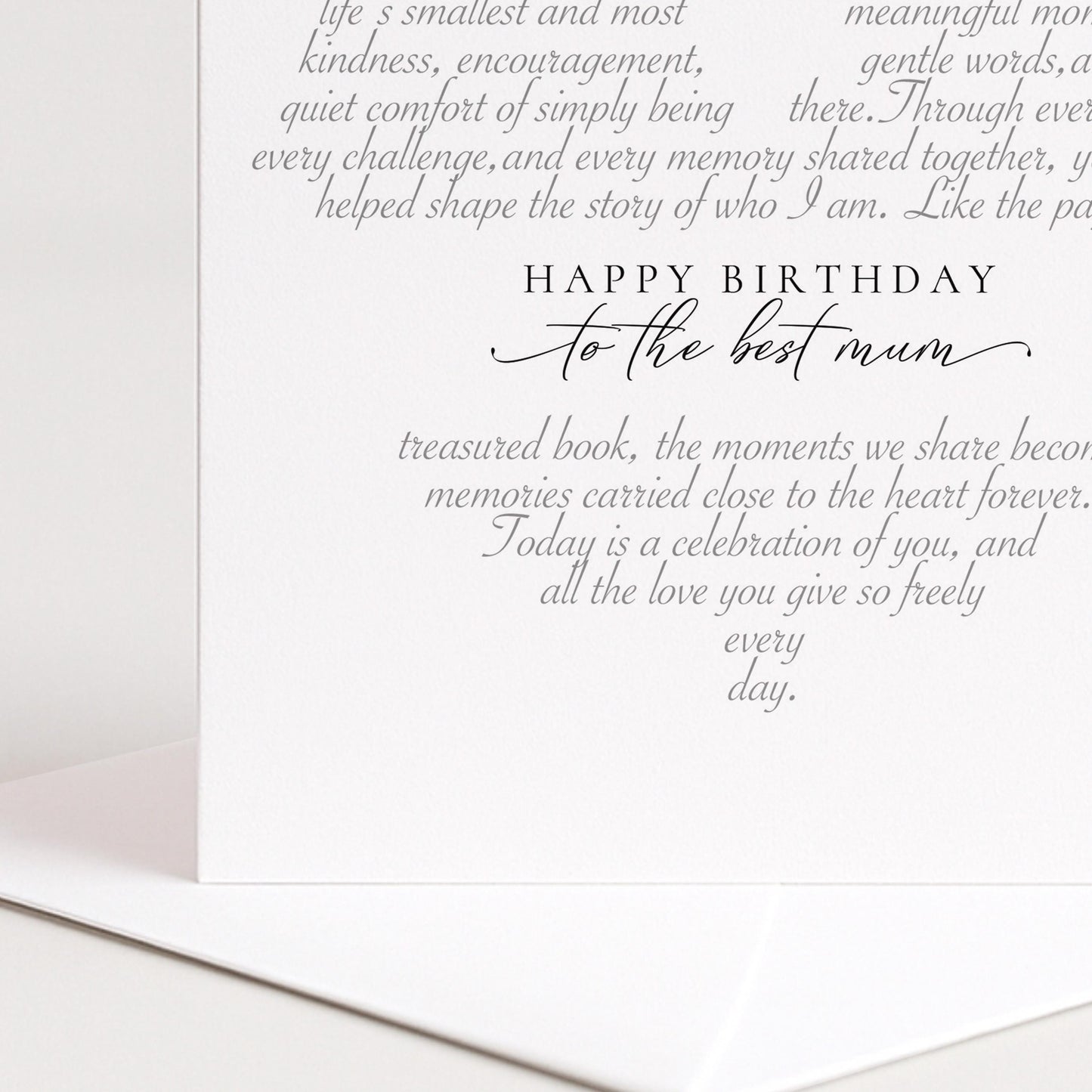 Birthday Card for Mum, Happy Birthday Best Mum Heart Word Art Card, Sentimental Mum Birthday Card, Meaningful Mothers Birthday Card Her