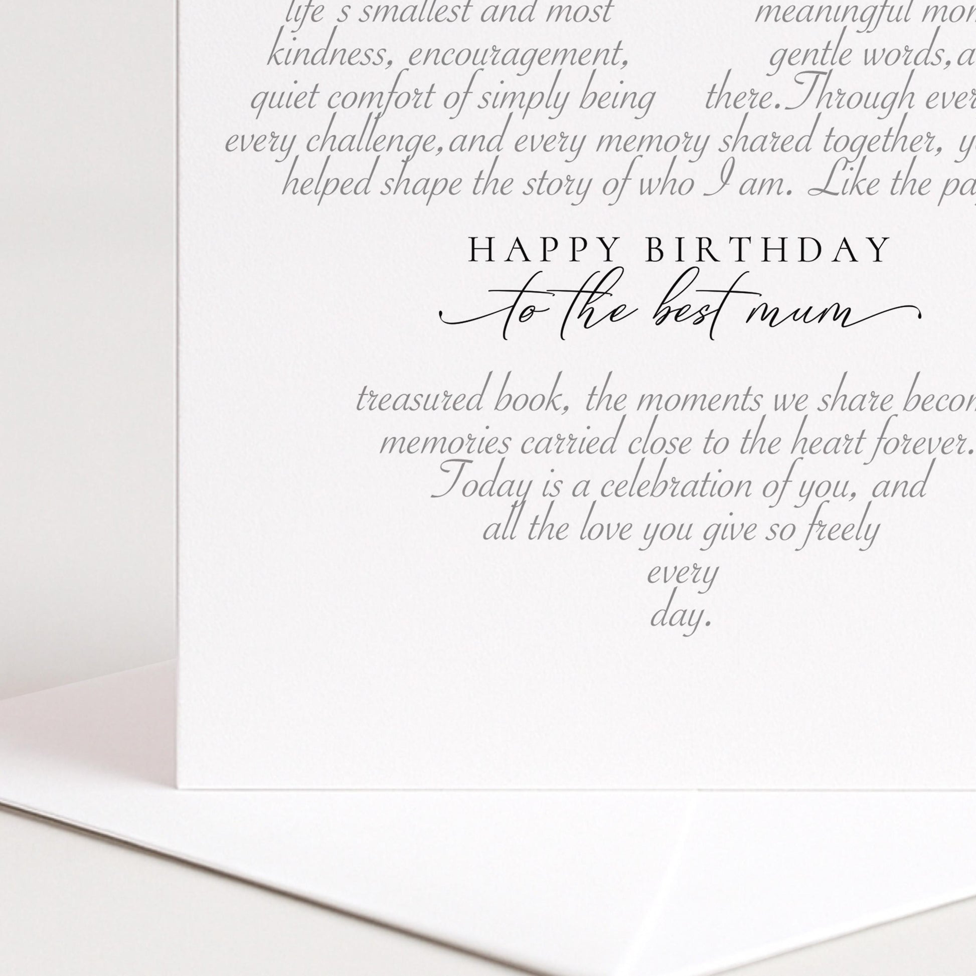Birthday Card for Mum, Happy Birthday Best Mum Heart Word Art Card, Sentimental Mum Birthday Card, Meaningful Mothers Birthday Card Her
