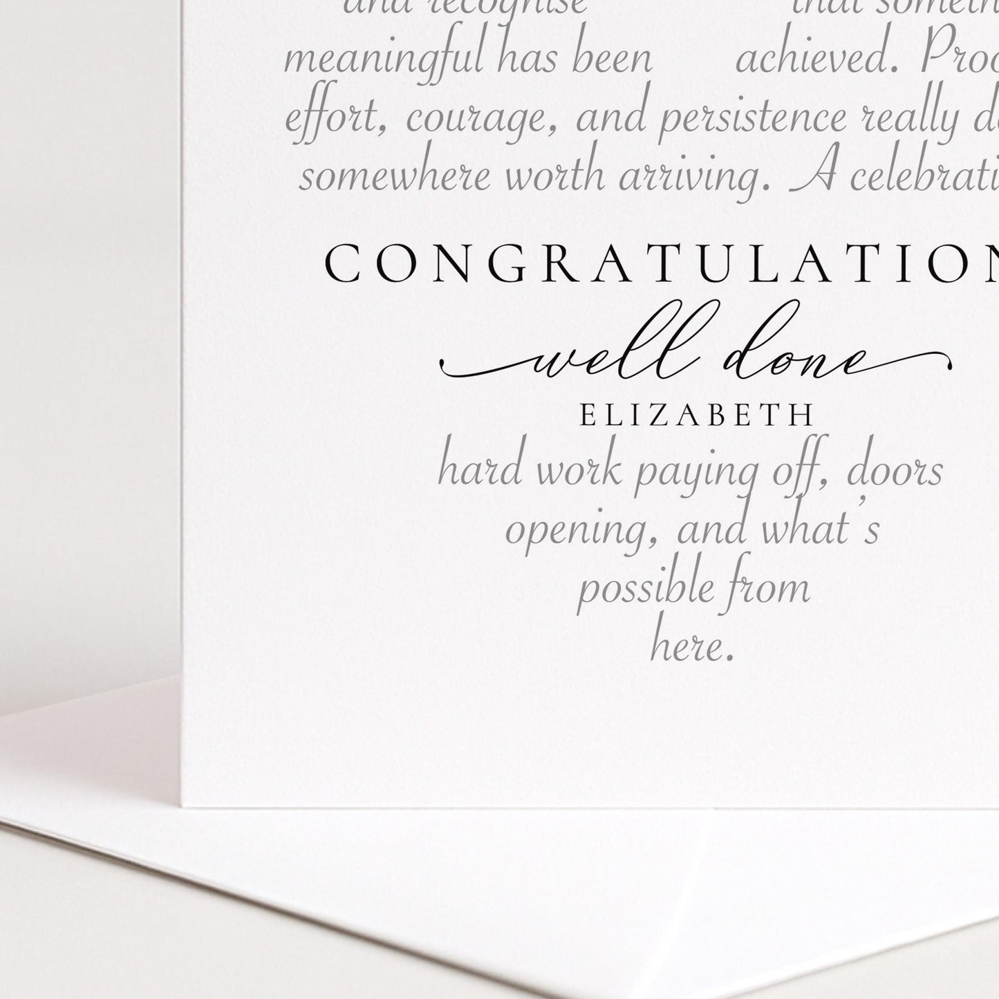 Personalised Congratulations Card, Well Done Card With Name, Achievement Card, Personalised Graduation Congratulations Card for Her Him