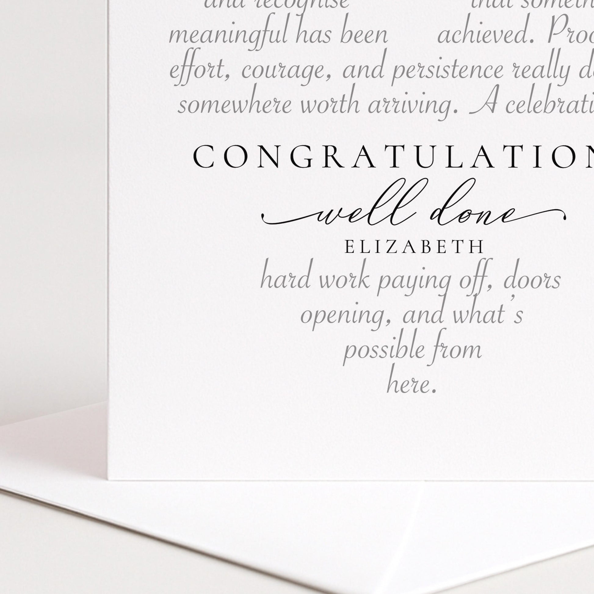 Personalised Congratulations Card, Well Done Card With Name, Achievement Card, Personalised Graduation Congratulations Card for Her Him