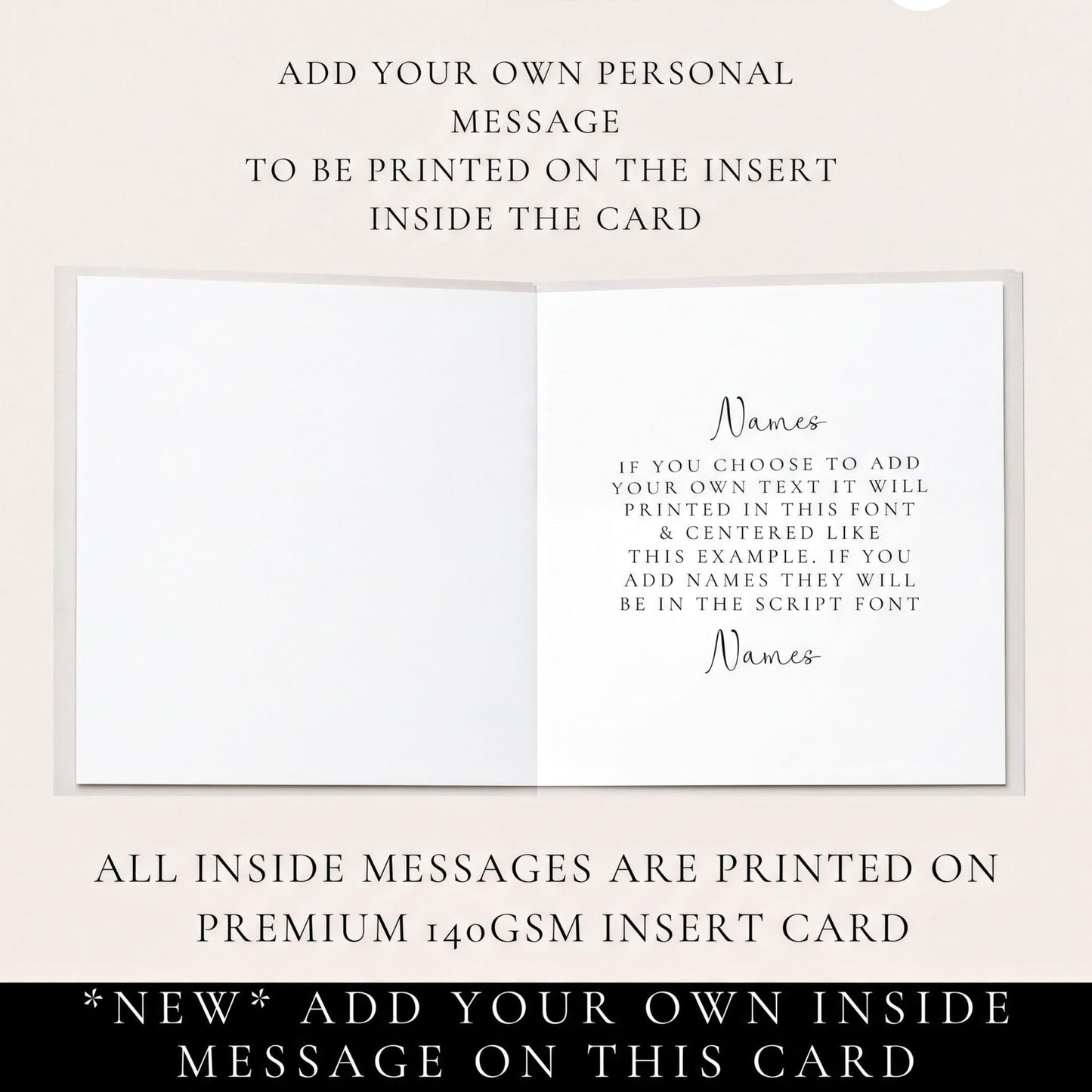 The image is a blank card with instructions for adding personal messages.