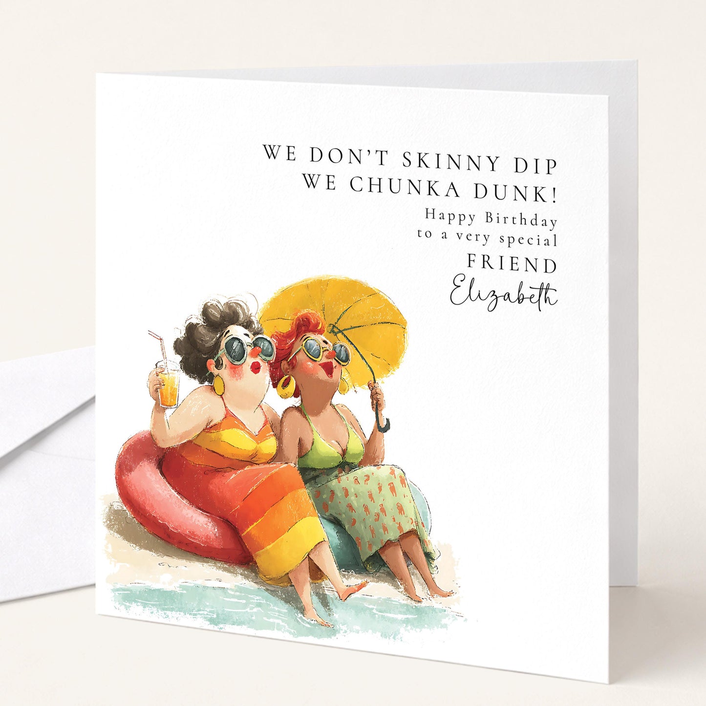 Funny Birthday Card Best Friend, Chunka Dunk Personalised Friend Birthday Card, Humorous Card for Her, Witty Best Friend Birthday Card