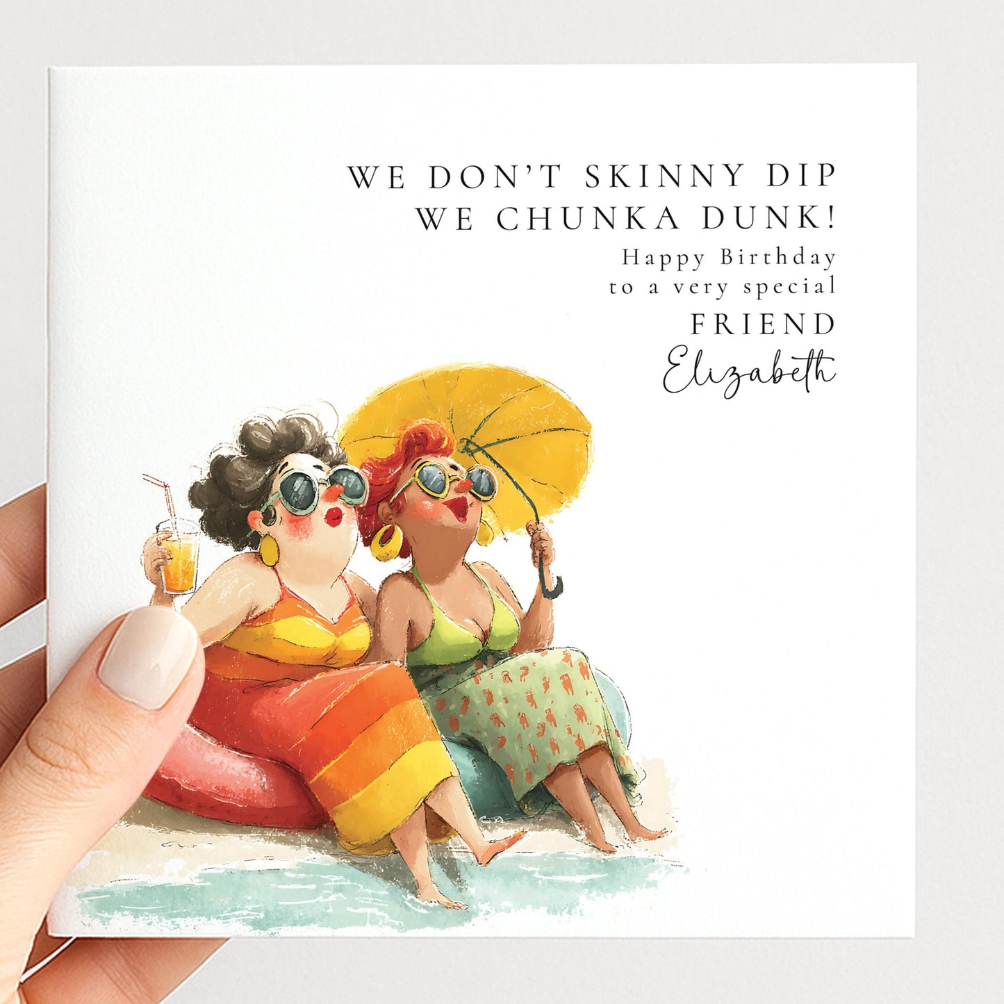 Funny Birthday Card Best Friend, Chunka Dunk Personalised Friend Birthday Card, Humorous Card for Her, Witty Best Friend Birthday Card