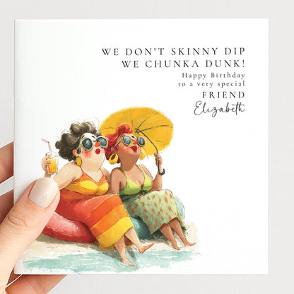Funny Birthday Card Best Friend, Chunka Dunk Personalised Friend Birthday Card, Humorous Card for Her, Witty Best Friend Birthday Card