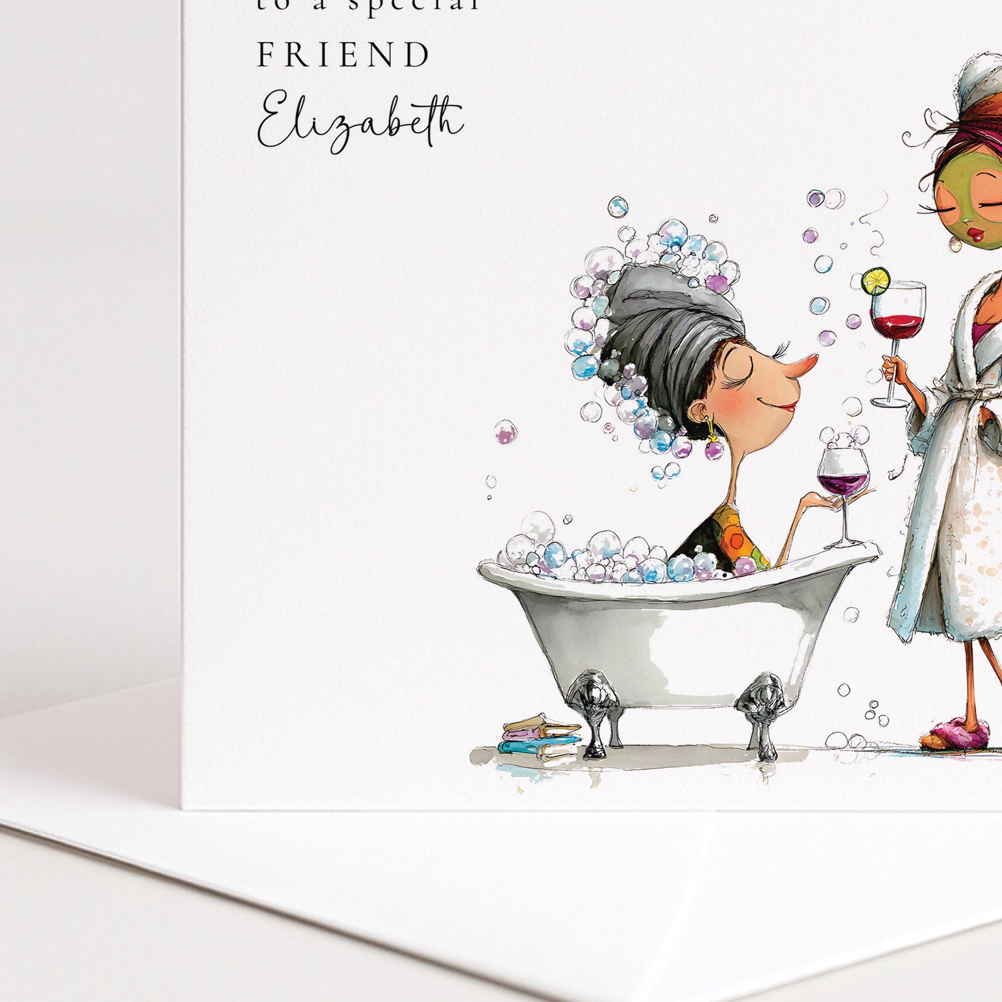 Funny Best Friend Birthday Card, Besties for Life No Refunds Personalised Card, Spa Day Friend Card, Humorous Friendship Card for Her