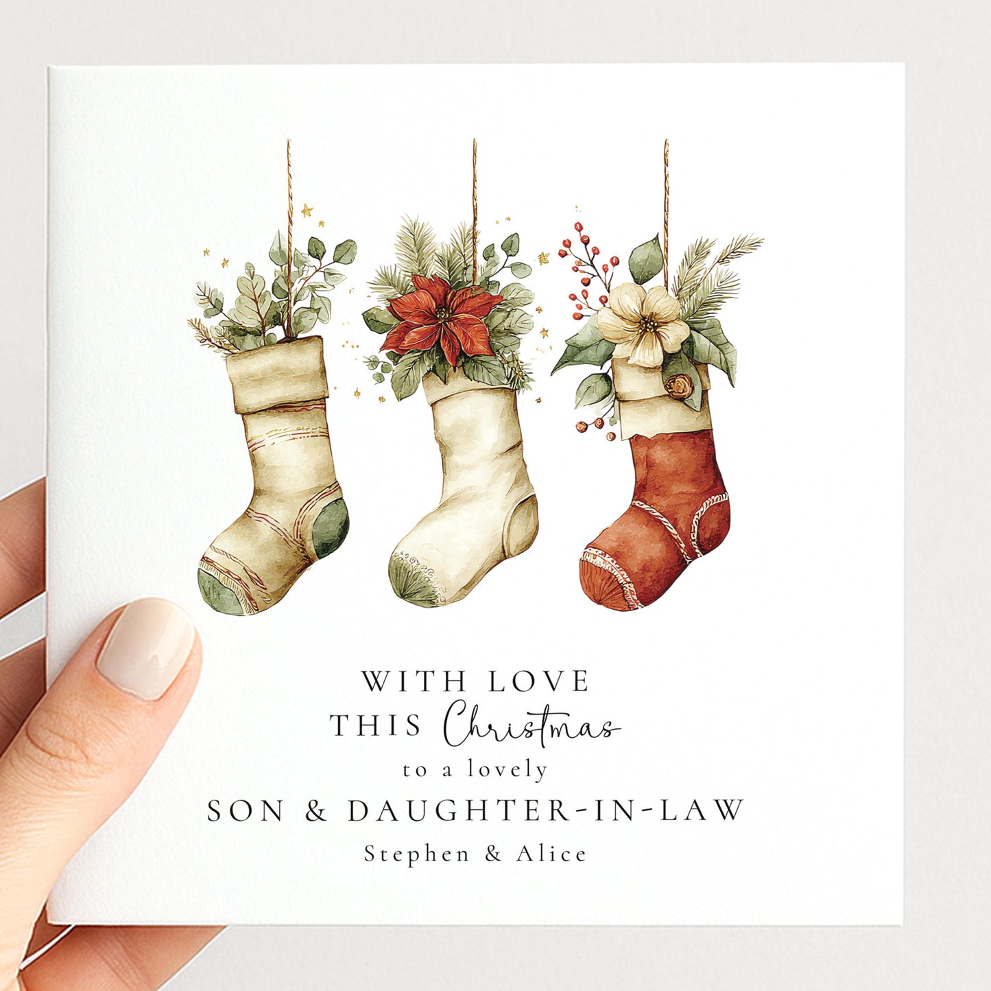 Christmas Card for Son & Daughter-in-Law — Bauble Design
