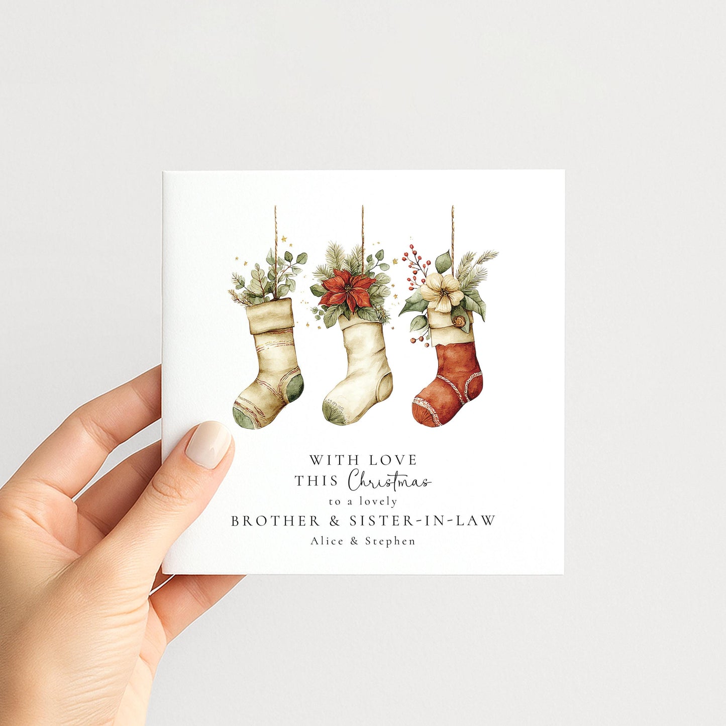 Christmas Card for Brother & Sister-in-Law — Bauble Design