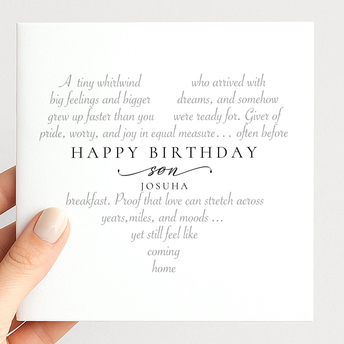 Personalised Birthday Card Son, Happy Birthday Son Heart Word Art Card, Sentimental Son Birthday Card From Mum Dad, Special Son Card