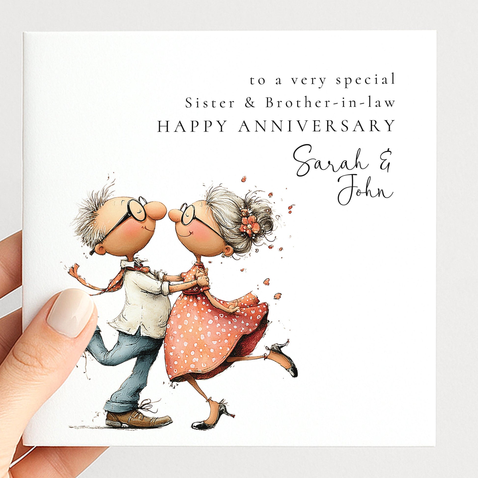 Anniversary Card for Sister & Brother-in-Law — Moon & Stars Couple Design