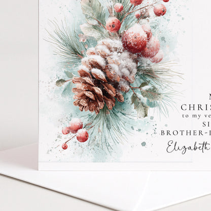 Christmas Card for Sister & Brother-in-Law — Pinecone & Berry Design