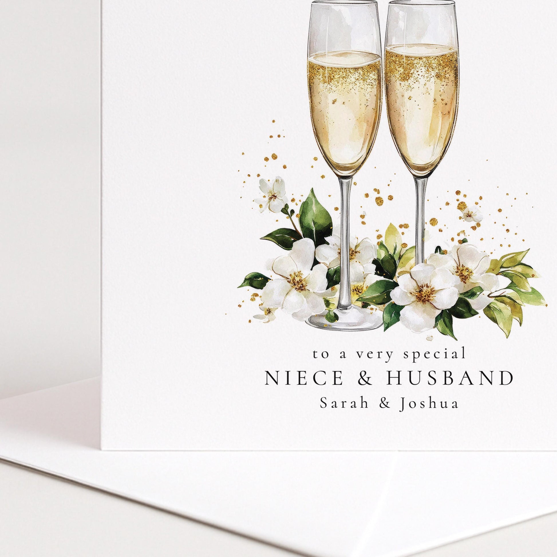 Anniversary Card for Niece & Husband — Starlit Couple Design