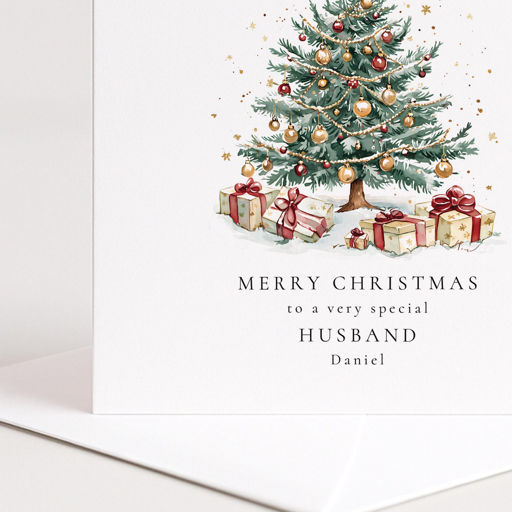 Christmas Card for Husband — Festive Illustrated Design