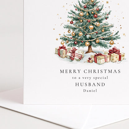 Christmas Card for Husband — Festive Illustrated Design